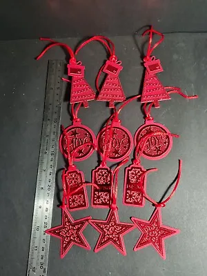 Handmade Christmas Gift Tags X12 Red • £2.50