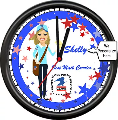 Mail Lady Female Postal Worker Best Carrier US Post Office Sign Wall Clock  • $26.95