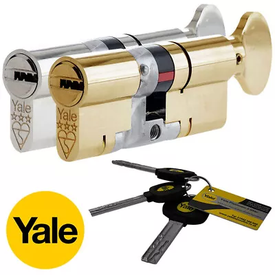 YALE UPVC Thumb Turn Door Lock Platinum 3 Star High Security Euro Cylinder Lock • £39.99