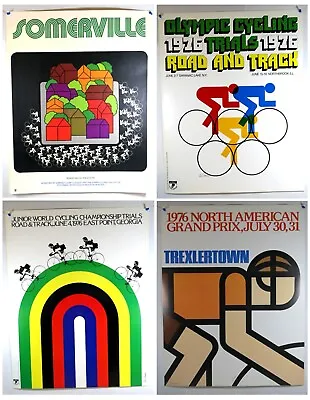 4 Pack Of Vintage Cycling Posters By De Simone 1976-1978 Olympic Trials USCF • $65