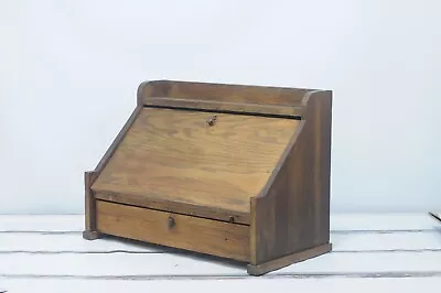 Antique/Vintage Wood Slant Top Secretary Desk Merchants Desk Captains Desk • $225