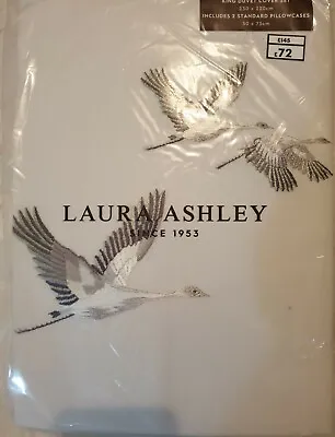 Laura Ashley Embroidered Crane Kingsize Duvet Set REDUCED  • £63