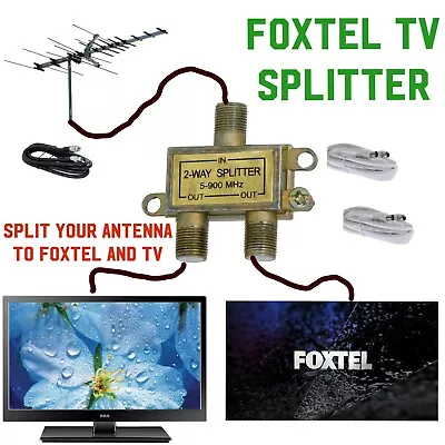 $43.54 • Buy Foxtel TV Antenna Splitter Connect Both At Once Get Your TV Back As It Should Be