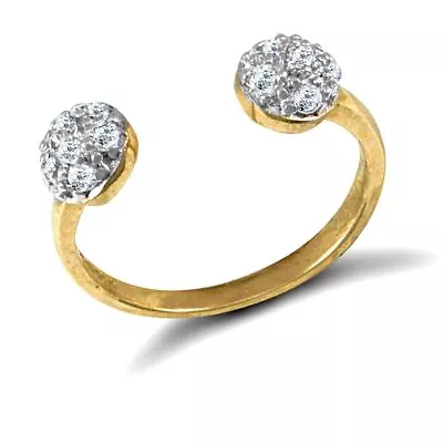 Solid 9ct Yellow Gold Hand Finished Cubic Zirconia Set Torque Style Toe Ring • £127.55