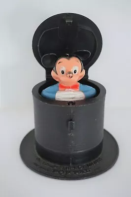 Vintage Mickey Mouse Pop Pal Push Button Jack In The Box Kohner Bros Top Hat • $12