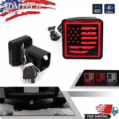 Metal Black Steel Tow Trailer Hitch Cover American Flag Fit 2  Towing & Hauling • $24.99