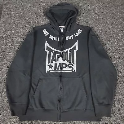 Tapout MPS Hoodie Mens Large Black Vtg Y2K MMA Full Zip Out Skill Outlast Grunge • $59.99