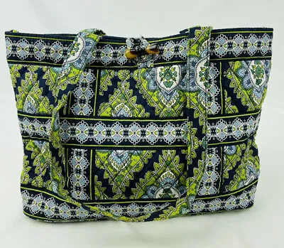 Vera Bradley Cambridge Sherry Satchel Green Paisley Quilted Canvas Handbag • $14.99
