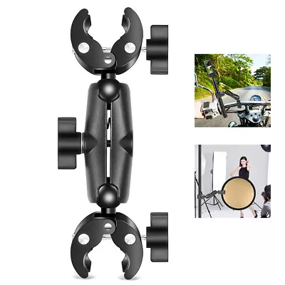 Motorcycle Dualheads Crab Clamp Action Camera Handlebar Fixed Mount For Gopro • $36.99