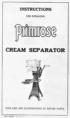 IHC McCormick Primrose Cream Separator Owner's Manual Parts List Illustration • $25