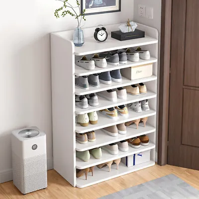 £8.95 • Buy Shoe Cabinet Rack Storage Cupboard Footwear Desktop Stand Wooden Hallway Shelves