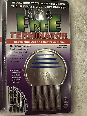 NEW Nit Free Brand Terminator Comb Head Lice Stainless Steel Uni-sex Essential • $9.89