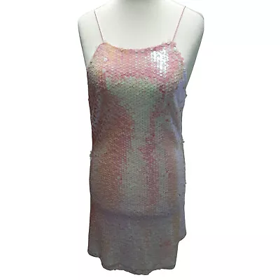Wal G Womens Mini Seqins Bodycon Ladies Summer Party Cocktail Dress Size 14-16 • £22.95