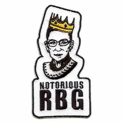 $10.99 • Buy Notorious Ruth Bader Ginsburg Portrait With Crown Embroidered Iron On Patch