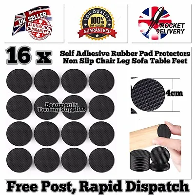 £4.99 • Buy 16 X Self-Adhesive Protector Rubber-Mat Non-Slip Pads Chair Leg Sofa Table Feet