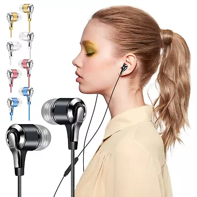 In-Ear Headphones With Mic 3.5mm Wired Headphones IOS Android Laptops MP3 Gaming • $1.11