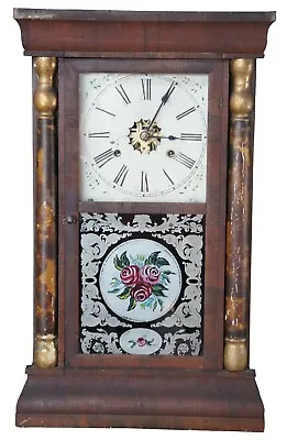 Antique Gilbert Manufacturing American Empire 30 Hr Mahogany Mantel Shelf Clock • $838.40