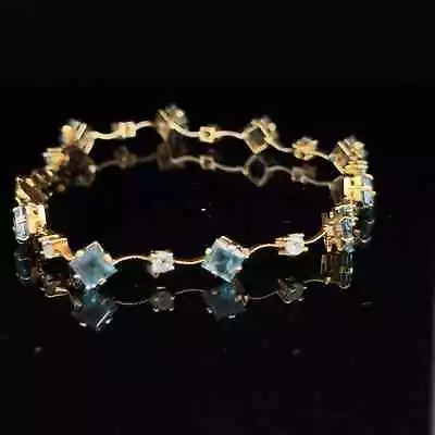 14k Gold Vintage Aquamarine Bracelet 7  - Not Scrap 4.6g -Retail-$3750 • $425