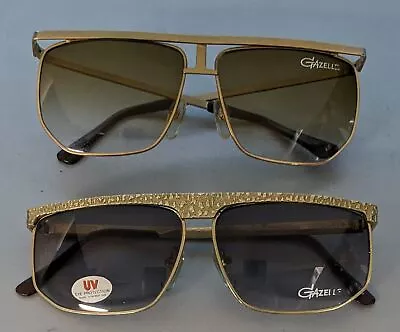 2 Lot Of Gazelle Aviator Sunglasses Gold Frame Retro Vintage 80s 90s • $59.99