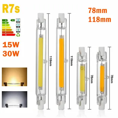 R7S LED Lamp COB 118mm 78mm 15-30W Dimmable Glass Replace Incandescent 110V/220V • £5.86