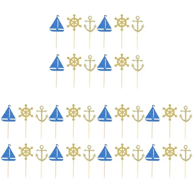 £13.09 • Buy 108 Pcs  Sailing Boat Anchor Cake Topper Cake Decoration