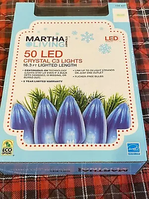 Martha Stewart Living 50 LED Blue Crystal String Lights 16.3 Ft Lighted Length • $19.97