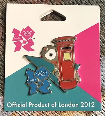 Official London 2012 Olympic Games Logo Trading Pin Red Post Box Wenlock Mascot • $15.50