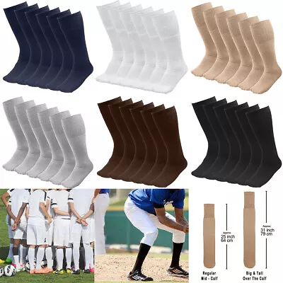 6/18 Pairs Men's Athletic Sports Tube Socks Over The Calf 25  Or 31  Big & Tall • $18.99