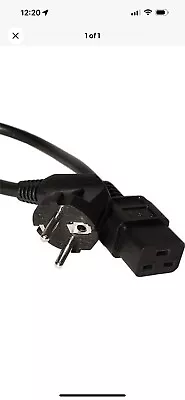 2m IEC C19 Female Socket To Right Angled Euro Schuko Plug Mains Power Cable Lead • £6