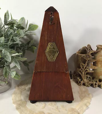 Vintage Metronome DE Maelzel Paris France Dark Wood 9” WORKS! • $99