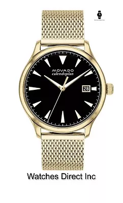 Brand New Movado Men's Heritage Series Calendoplan Gold Bracelet Watch 3650088 • $895