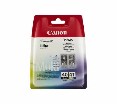 Genuine Canon Twin Pack Ink Pixma MP190 MP210 MP220 MP450 MP460 MP470 PG40 CL41 • £44.99