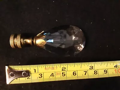 GLASS & BRASS Prism Lamp Finial Sparkle Vtg Crystal? 3  • $15