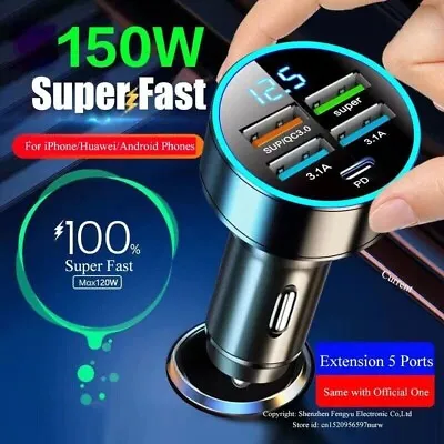 4 USB Port Super Fast Car Charger Adapter For IPhone Samsung Android Cell Phone • $7.95