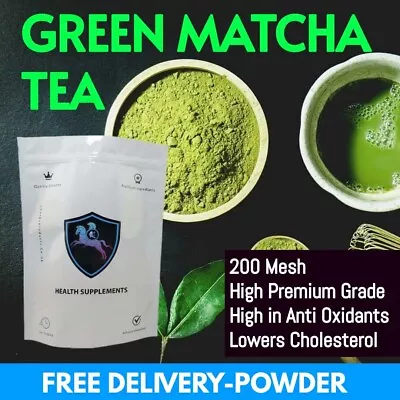 Organic Green Matcha Tea Premium Powder 200 Mesh Cholesterol Detox Antioxidants • £5.75