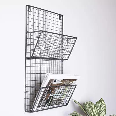 Charnwood Contemporary Iron Grey Mountable Magazine Rack In/Outside Use 1.2kg • £39.99