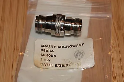 MAURY MICROWAVE 8803A N Type Female-Female Adapter DC - 18.0GHz Low VSWR • $99