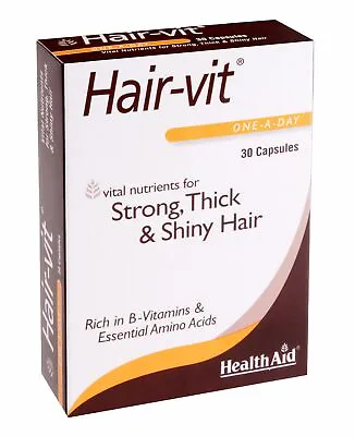 Health Aid Hair-vit (B Vitamins Essential Amino Acids) BlisterPack 30 Capsules • £11.04