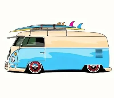 🔥Surf VW Van Bus Vinyl 5” Sticker Decal Surfing Car Window Bumper  FREE SHIP! • $4.95