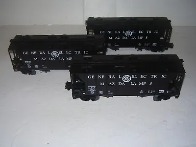 RARE  Custom O-scale 3 Car Set GENERAL ELECTRIC MAZDA LAMPS HOPPERS No Box  Used • $62.95