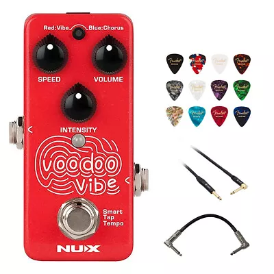 NUX Voodoo Vibe Mini Uni-vibe Guitar Effects Pedal W/ Fender Picks & Audio Cable • $99