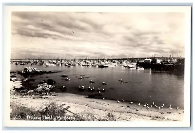 C1940's Fishing Fleet Boat Monterey California CA Mission RPPC Photo Postcard • $14.98