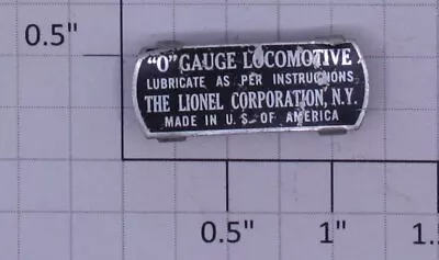 Lionel 1681E-NPL O Gauge 2-4-0 Lionel Jr. Locomotive Pickup Shoe Nameplate • $2