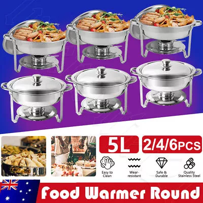 5L×2/4/6PCS Chafing Dish Set Bain Marie Buffet Servers Food Warmer Heat Steel AU • $135.99