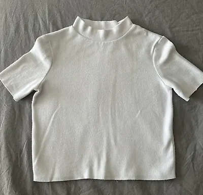 Zara Trafaluc Womens White Short Sleeve Shirt Size Small • $10