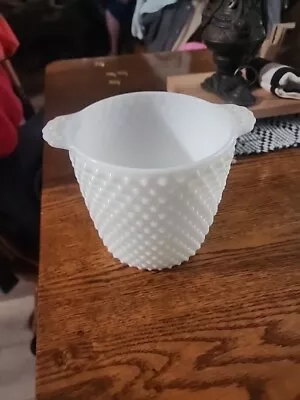 Fenton White Milk Glass Hobnail Ice Bucket / Planter • $15