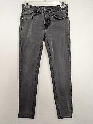 American Eagle Men's Size 26x28 Black Skinny Denim Jeans Faded • $15.99