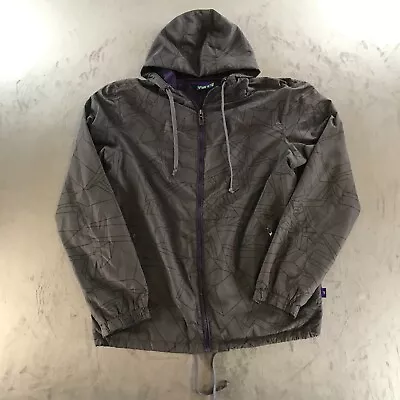 Vurt Windbreaker Mens Medium Jacket Skater Skating Hooded Gray GeometricGray • $19.99