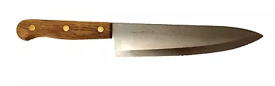 Vintage Old Homestead Stainless Japan Chef Knife Wood Handle  Large 8  Inch • $15