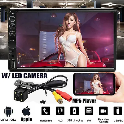 For Mercedes-Benz C300 C230 SLK300 7  2DIN Car Stereo MP5 FM AM Player+HD Camera • $50.40